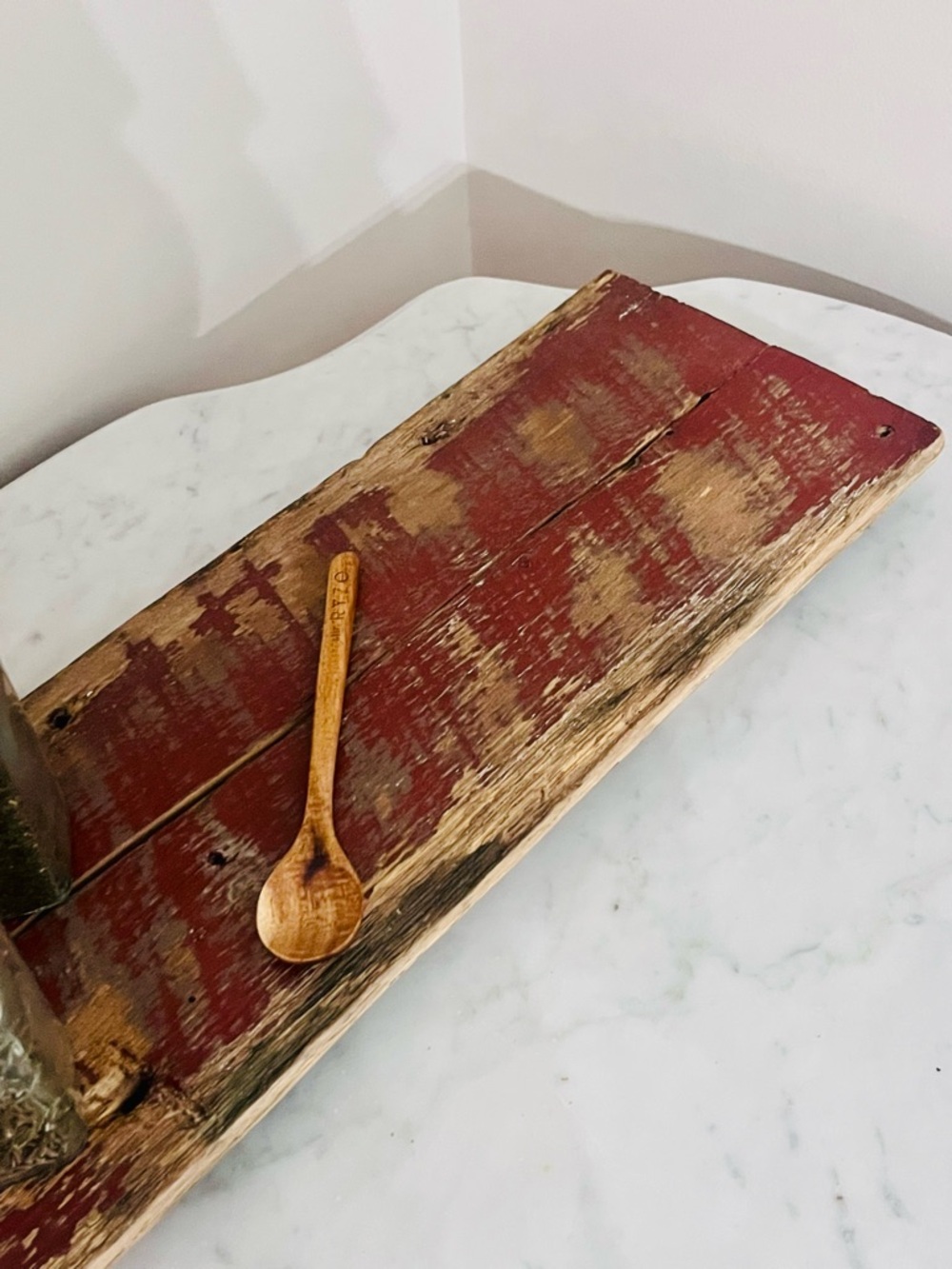 Rustic Barn Wood Raised Tray Serving Decor Display Candle Vanity Plank Handmade - Picture 3 of 11